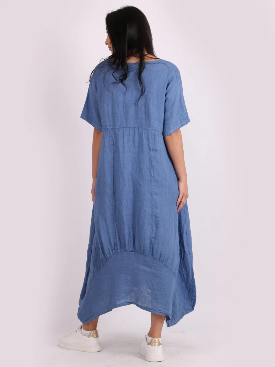 Square Neck Dress - Denim
