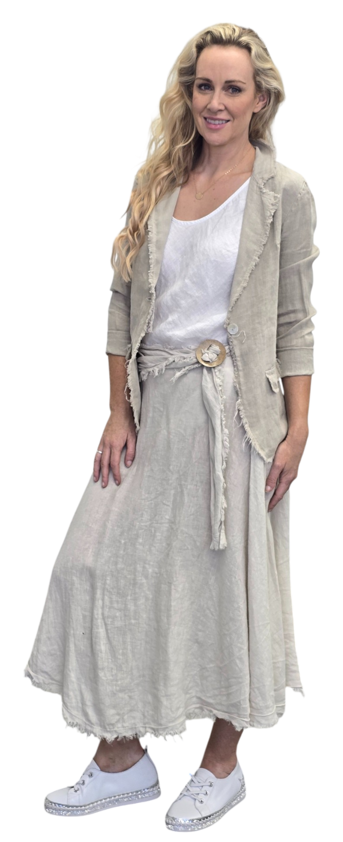 Felicity Linen Skirt - Sand