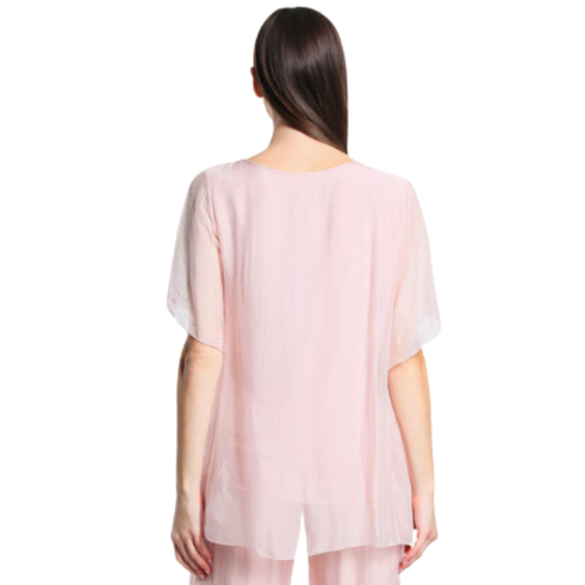 Italian Silk Top - Rosa Pink