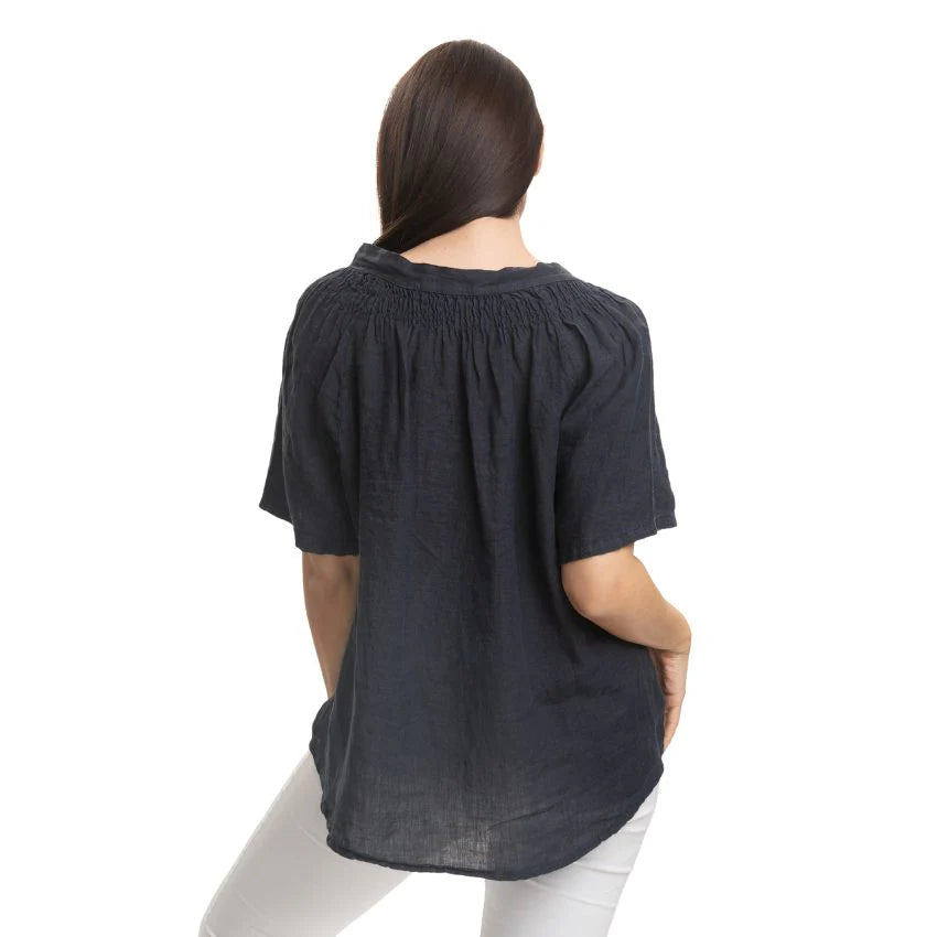 Tia Tie Top - Navy