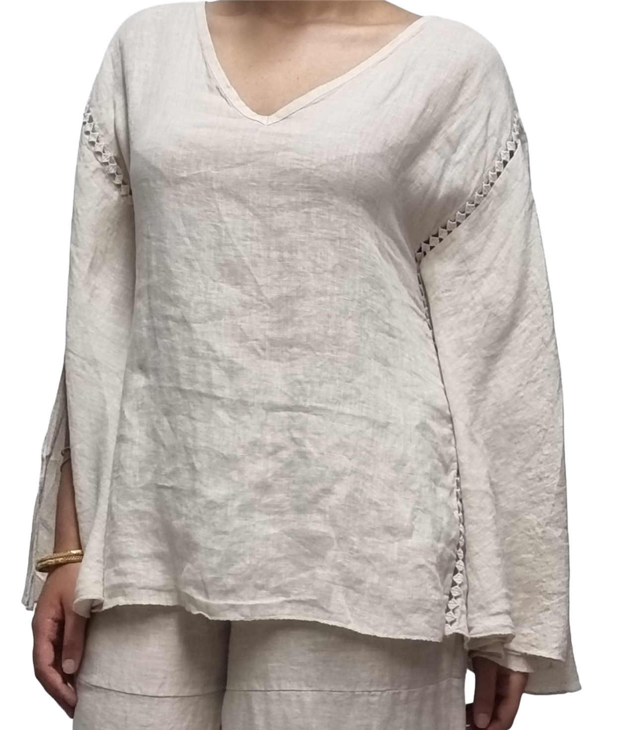 Bel Linen Top - Sand