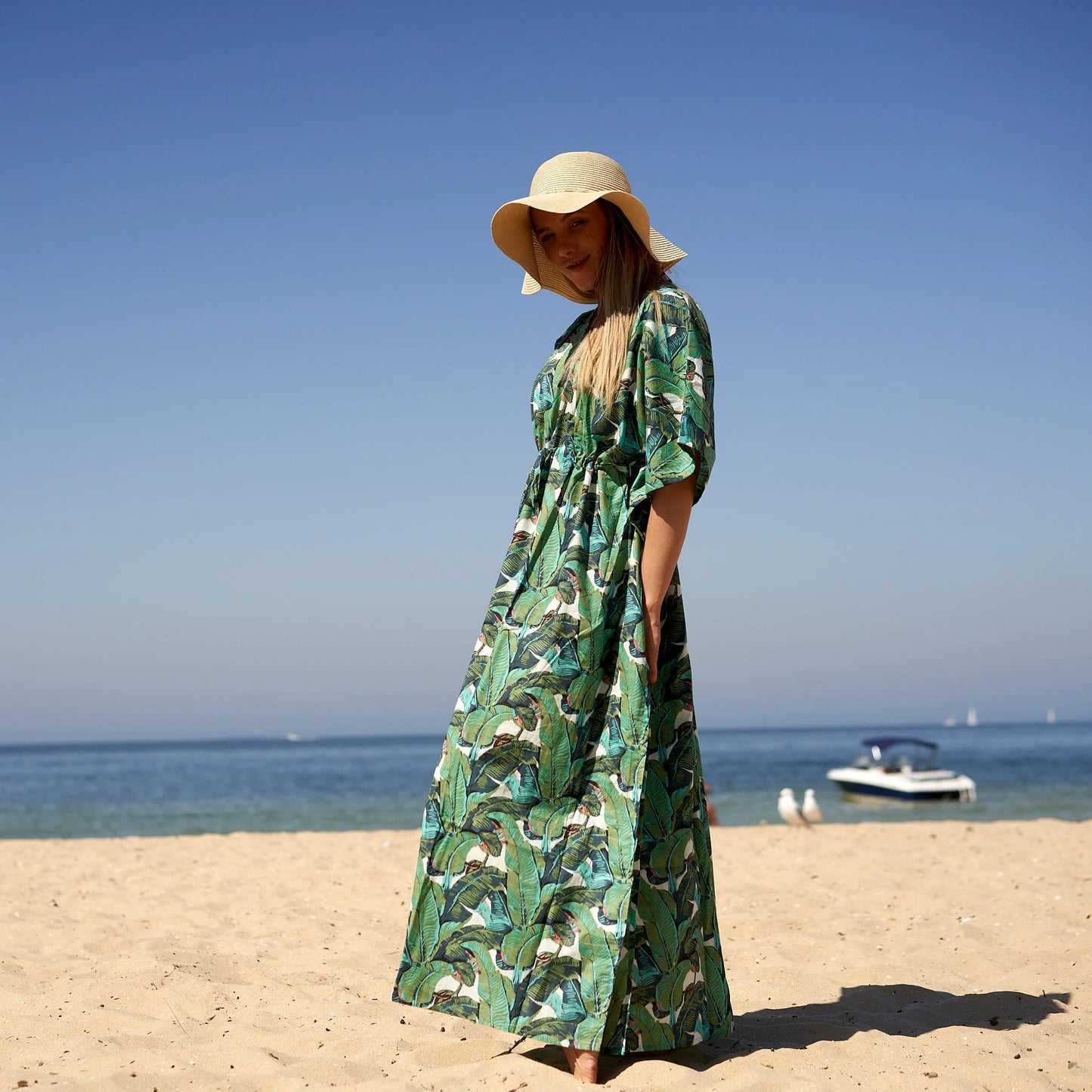 Indian Cotton Kaftan - Jungle Oasis