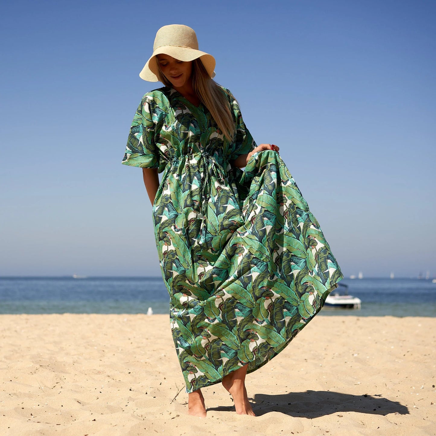 Indian Cotton Kaftan - Jungle Oasis