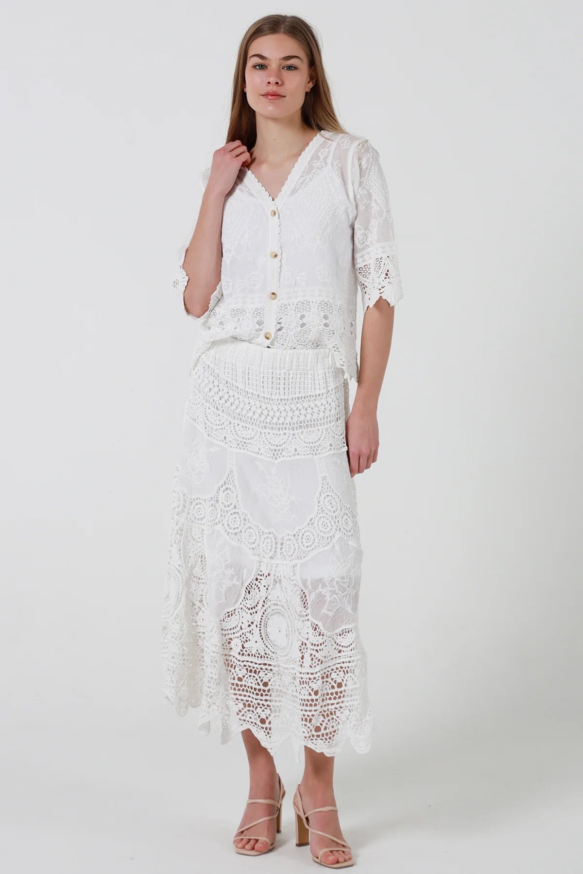 Rosie Crochet Skirt - White
