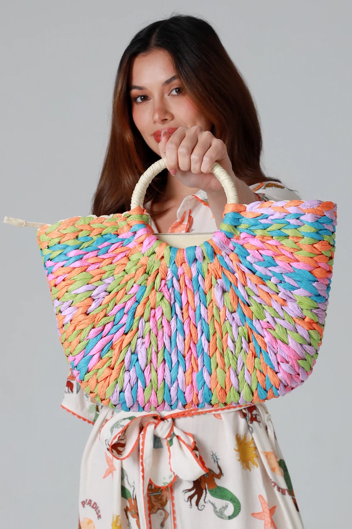 Straw Bag - Rainbow