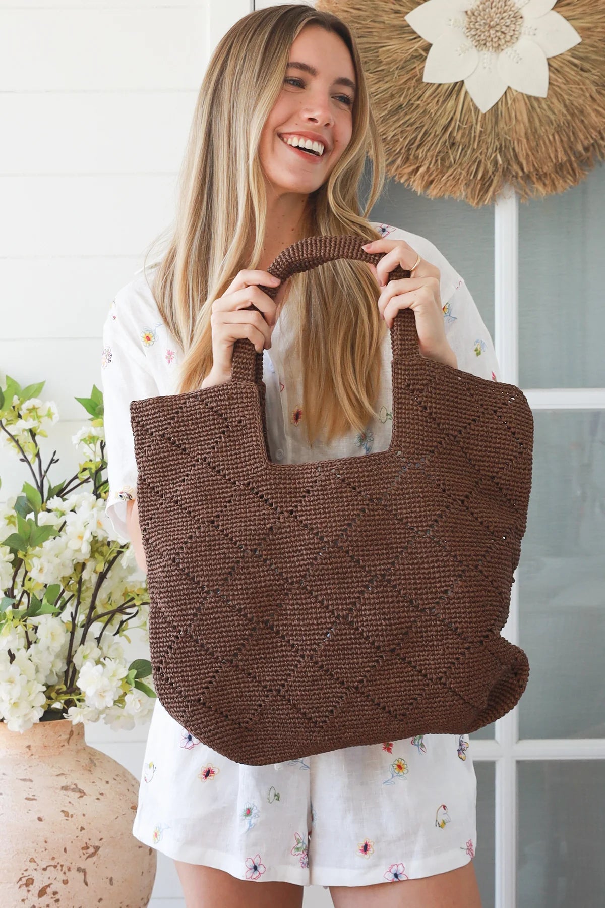 Diamond Tote Bag - Chocolate
