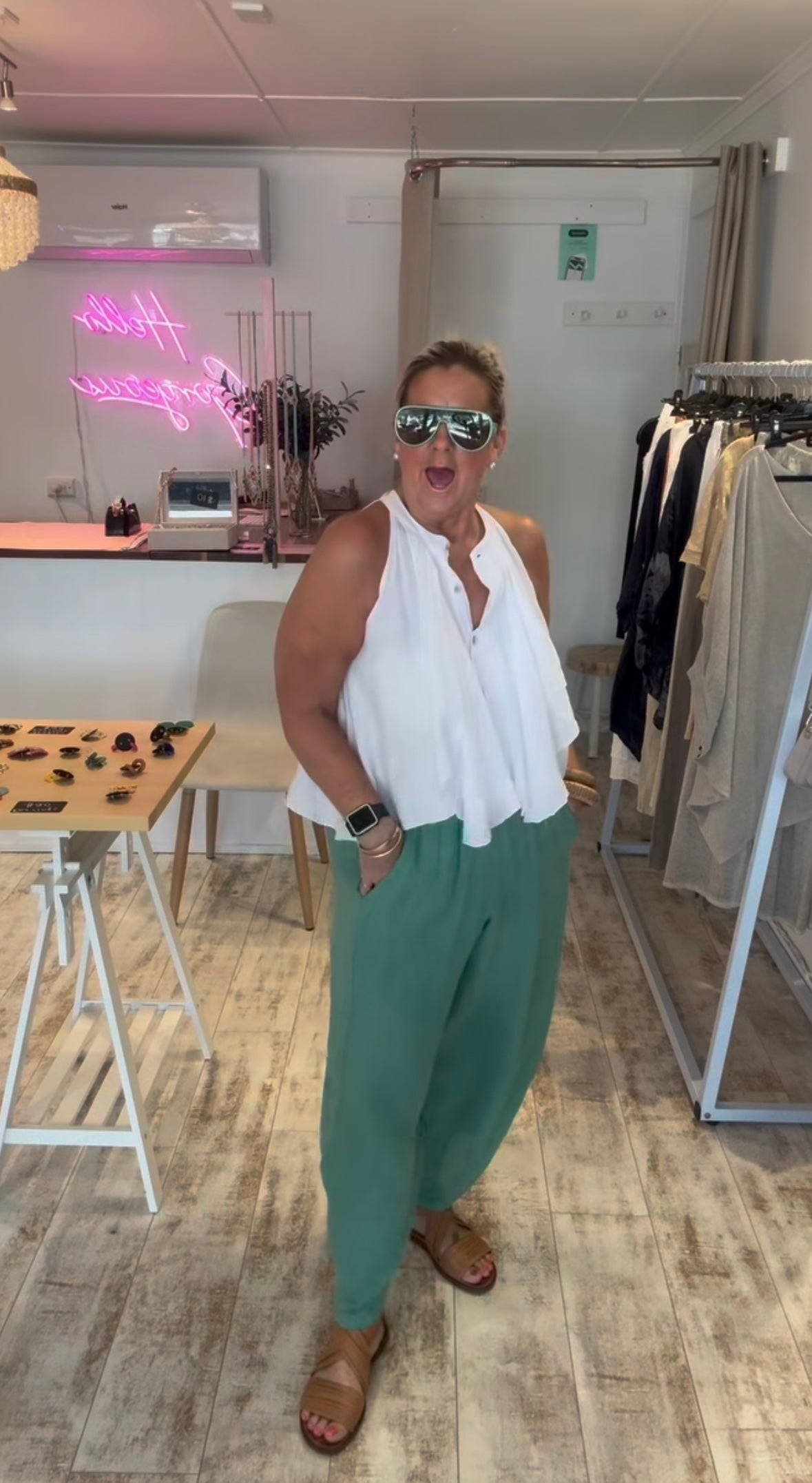 Cocoon Pants - Aqua
