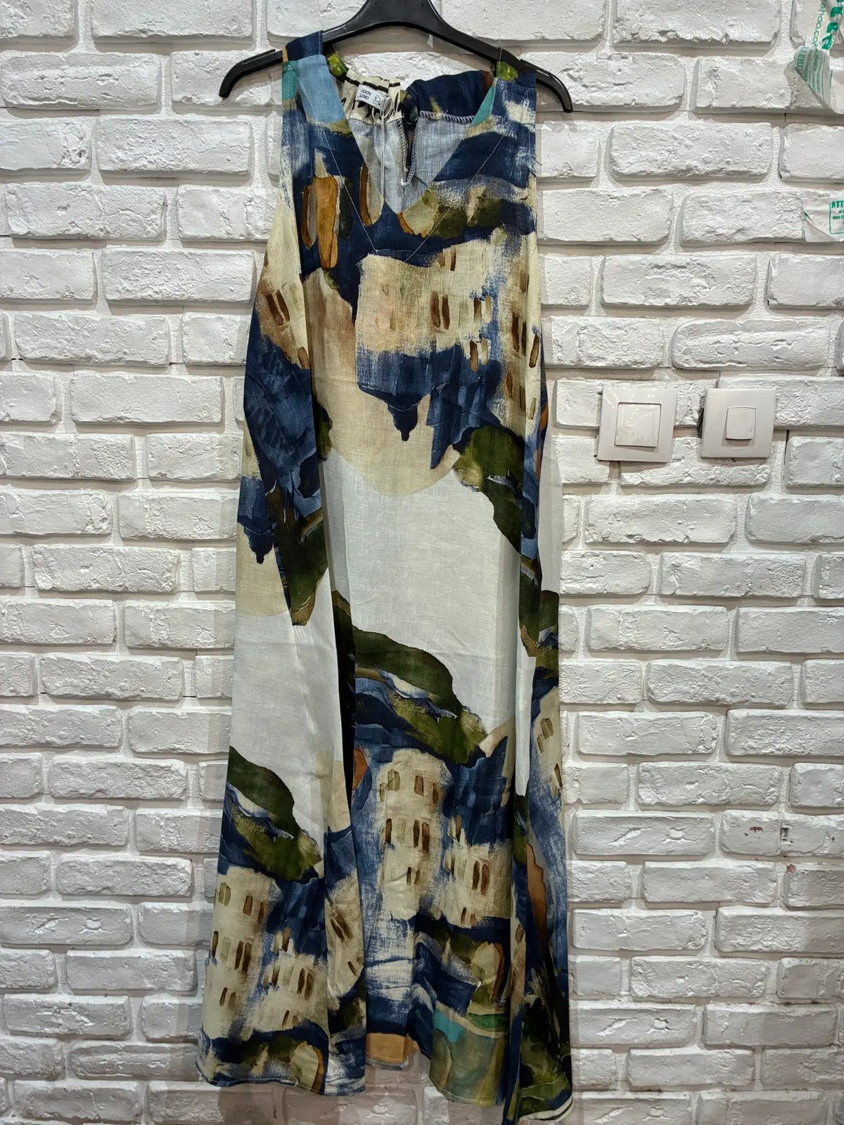 Vila Linen Dress - Navy