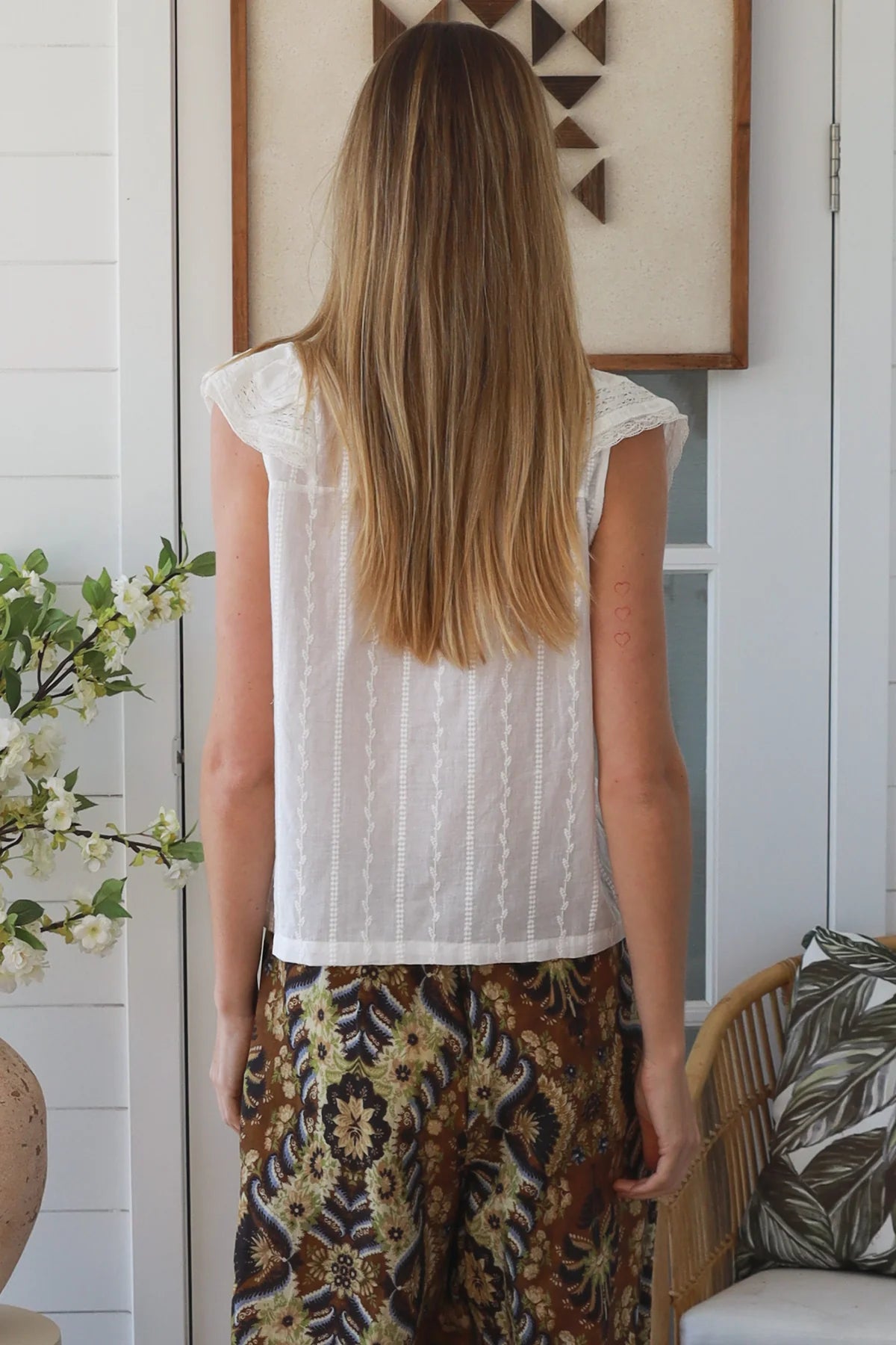 Chloe Cotton Top - White