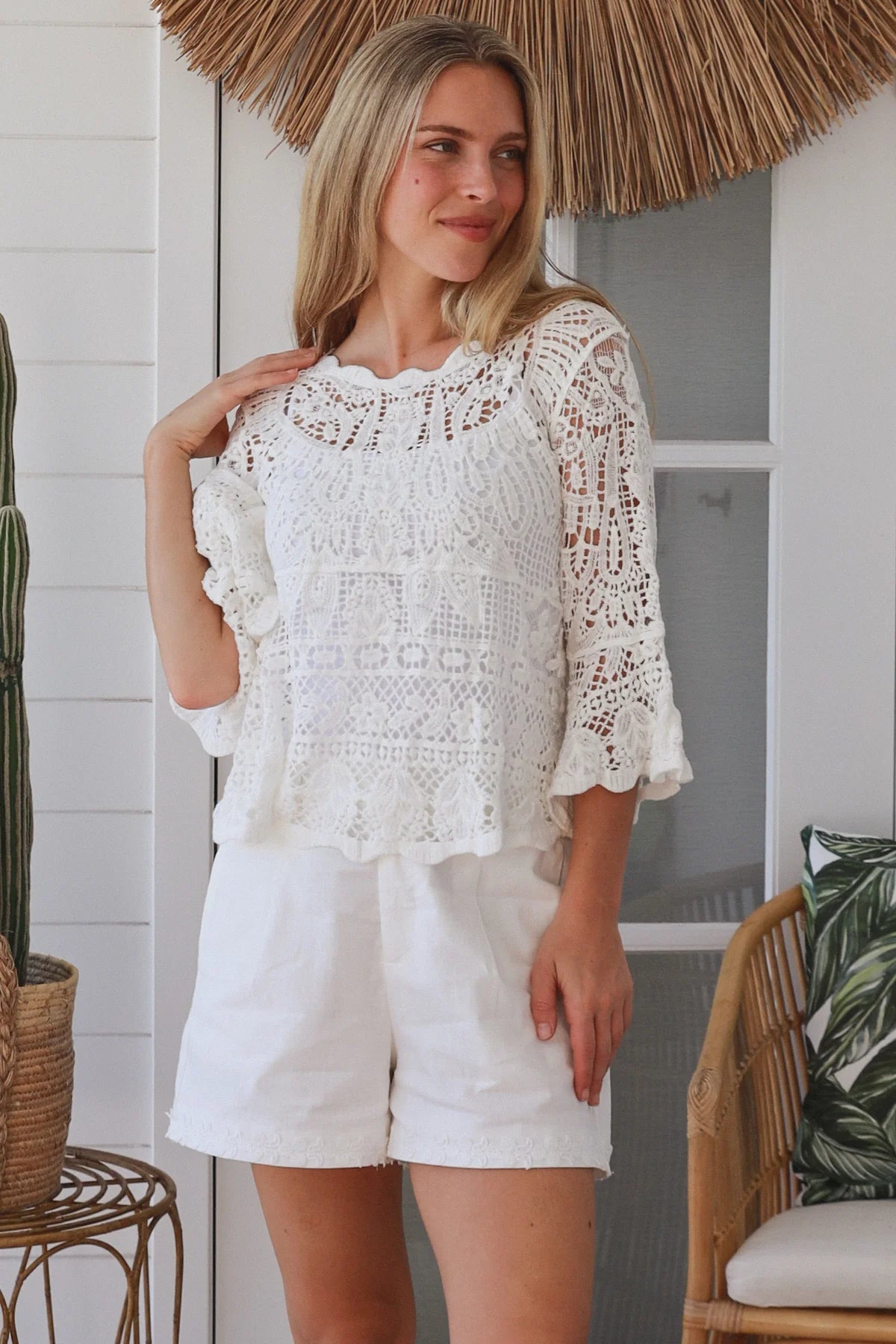 Crochet Swing Top - White