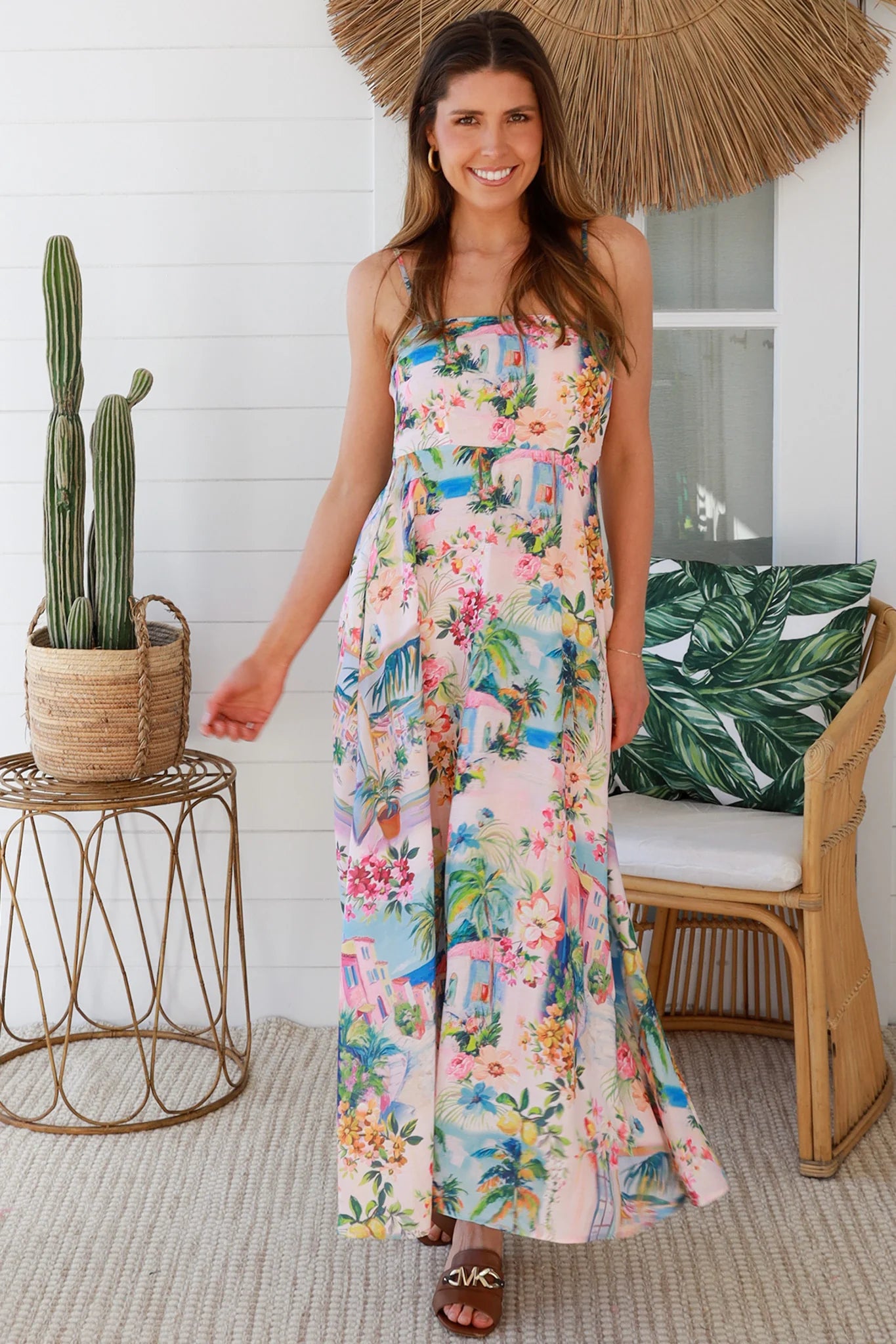 Tropical Slip Maxi Dress