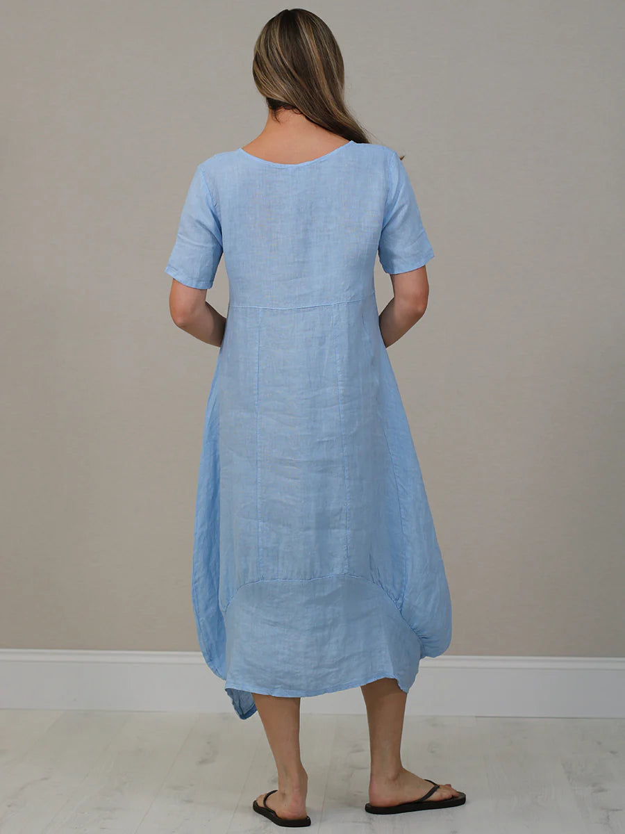 Square Neck Dress - Sky Blue