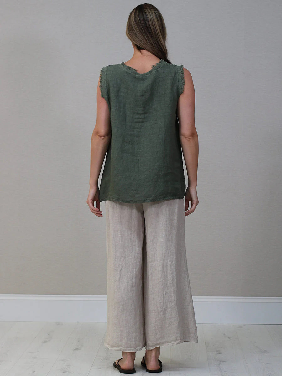 Raw Edge Top - Khaki