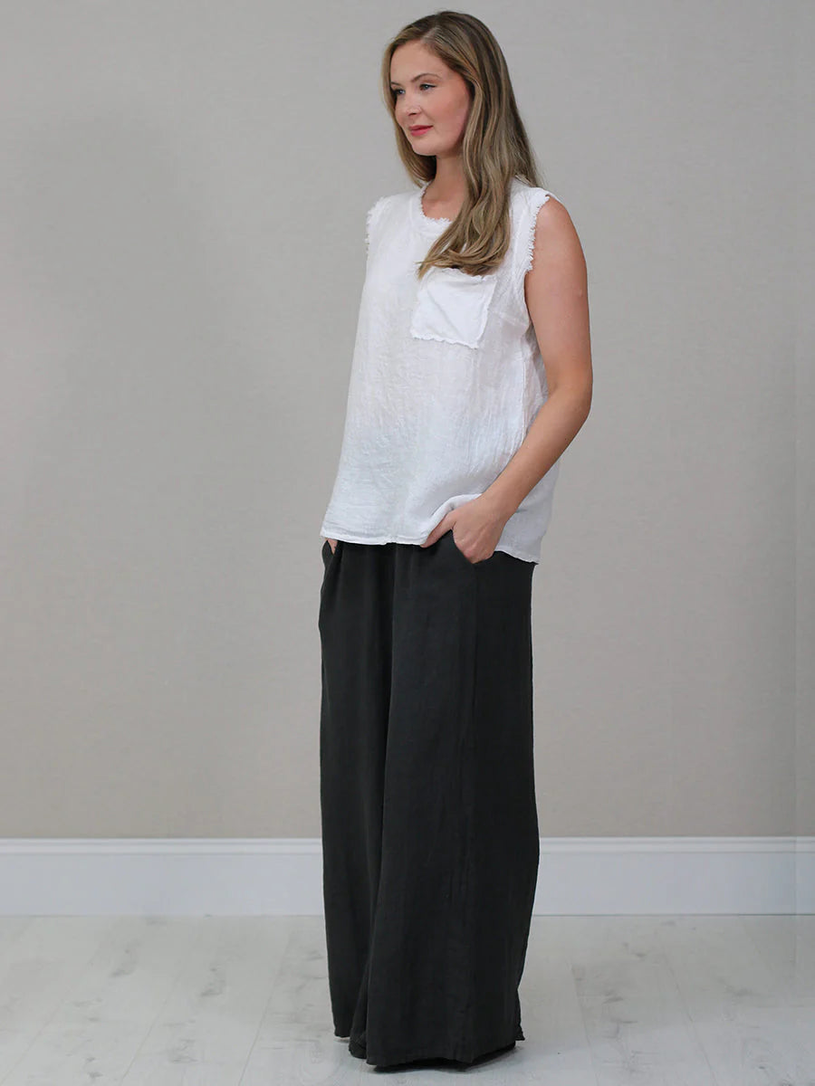 Raw Edge Top - White