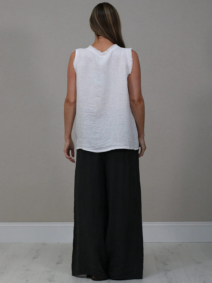 Raw Edge Top - White