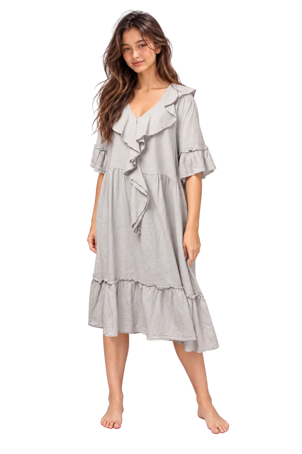 Frill Dress - Grey