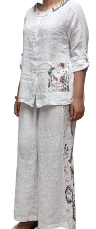 Pamela Linen Pants - White