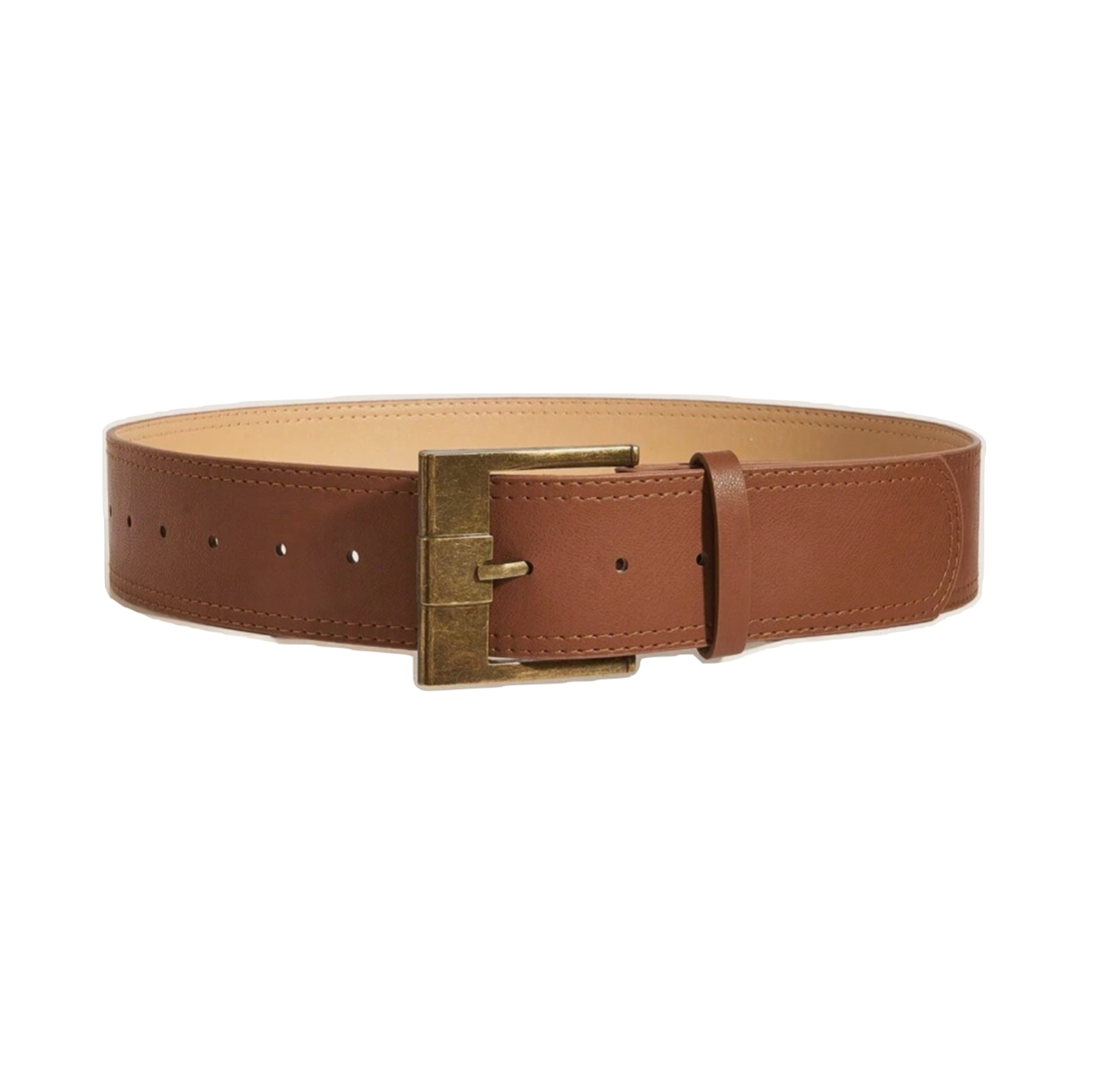 Faux Leather Belt - Tan