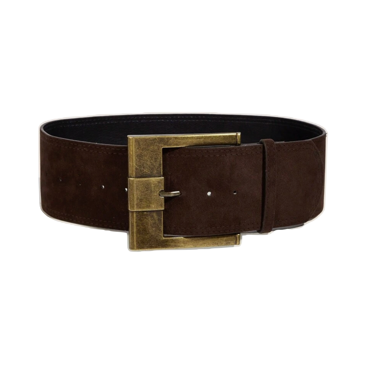 Faux Suede Belt - Brown