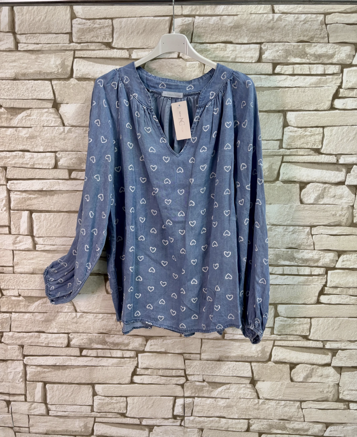 Denim Heart Shirt - Light Blue
