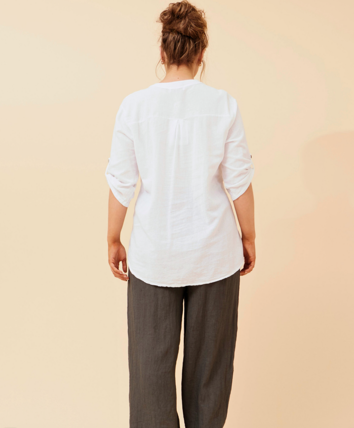 Nevaeh Linen Top - White
