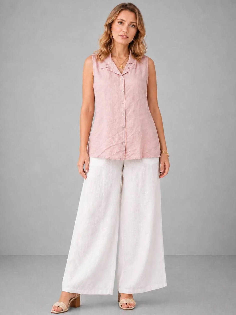 Collared Vest Top - Pink
