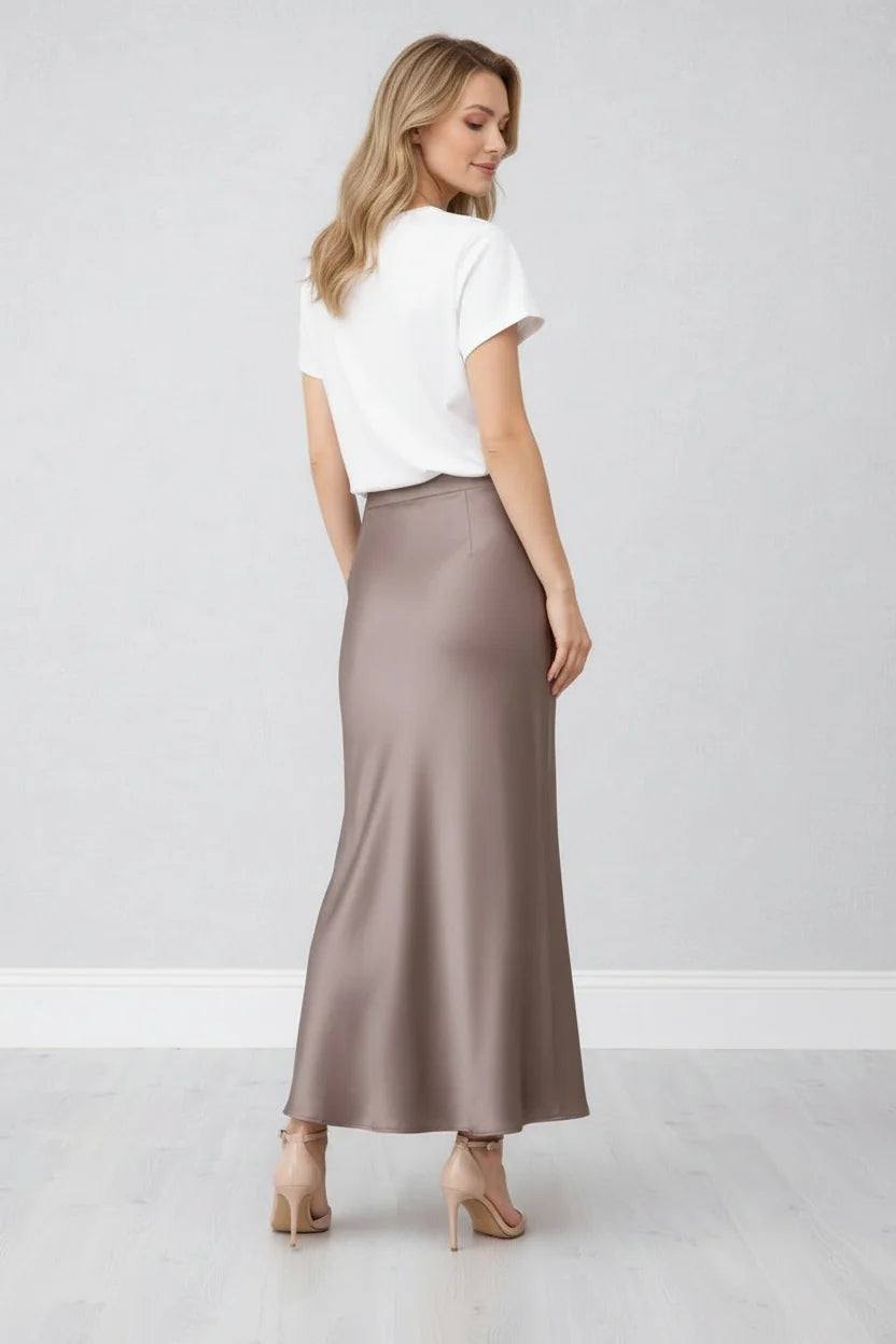 Satin Skirt - Mocha