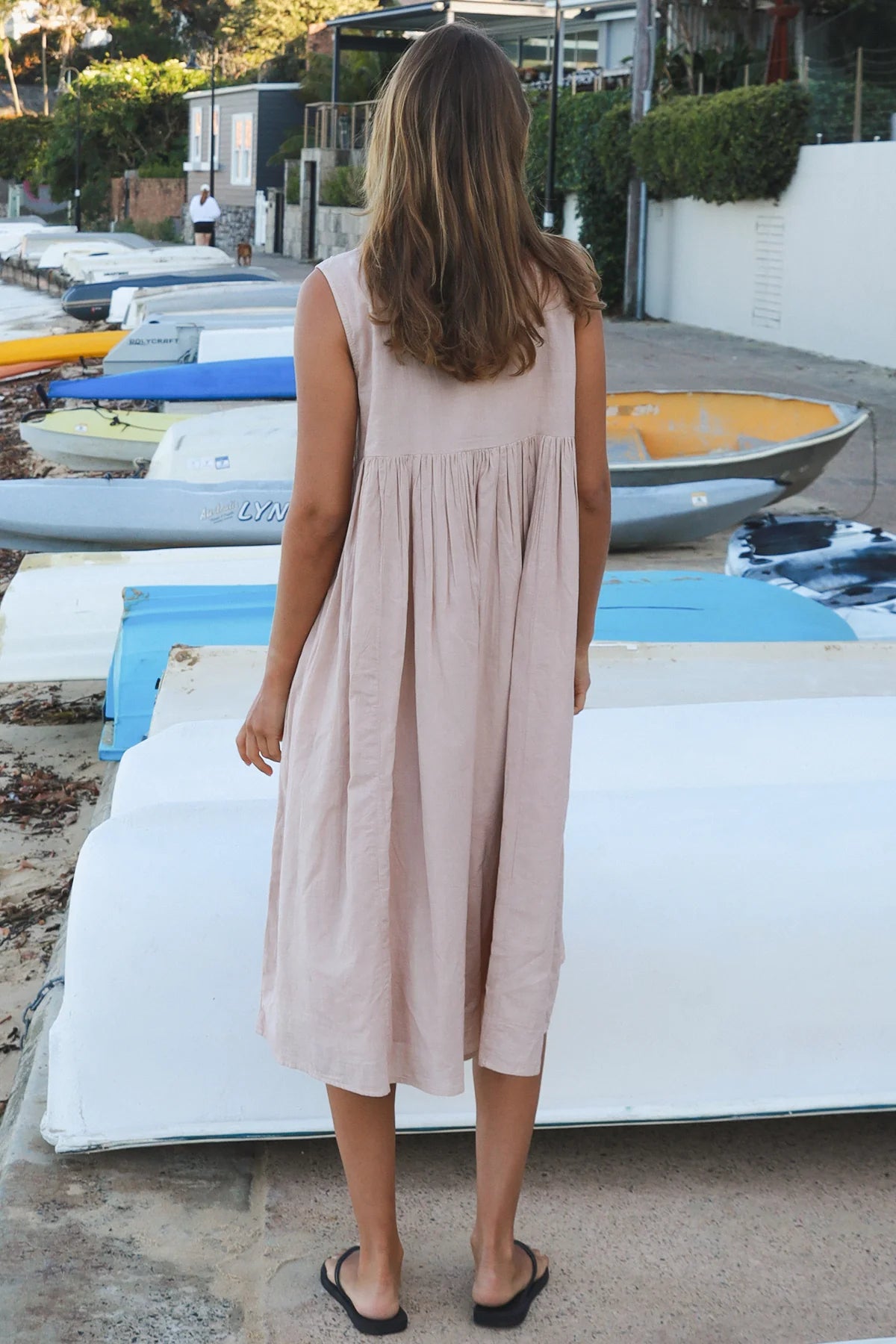 Sunflower Midi Dress - Nude