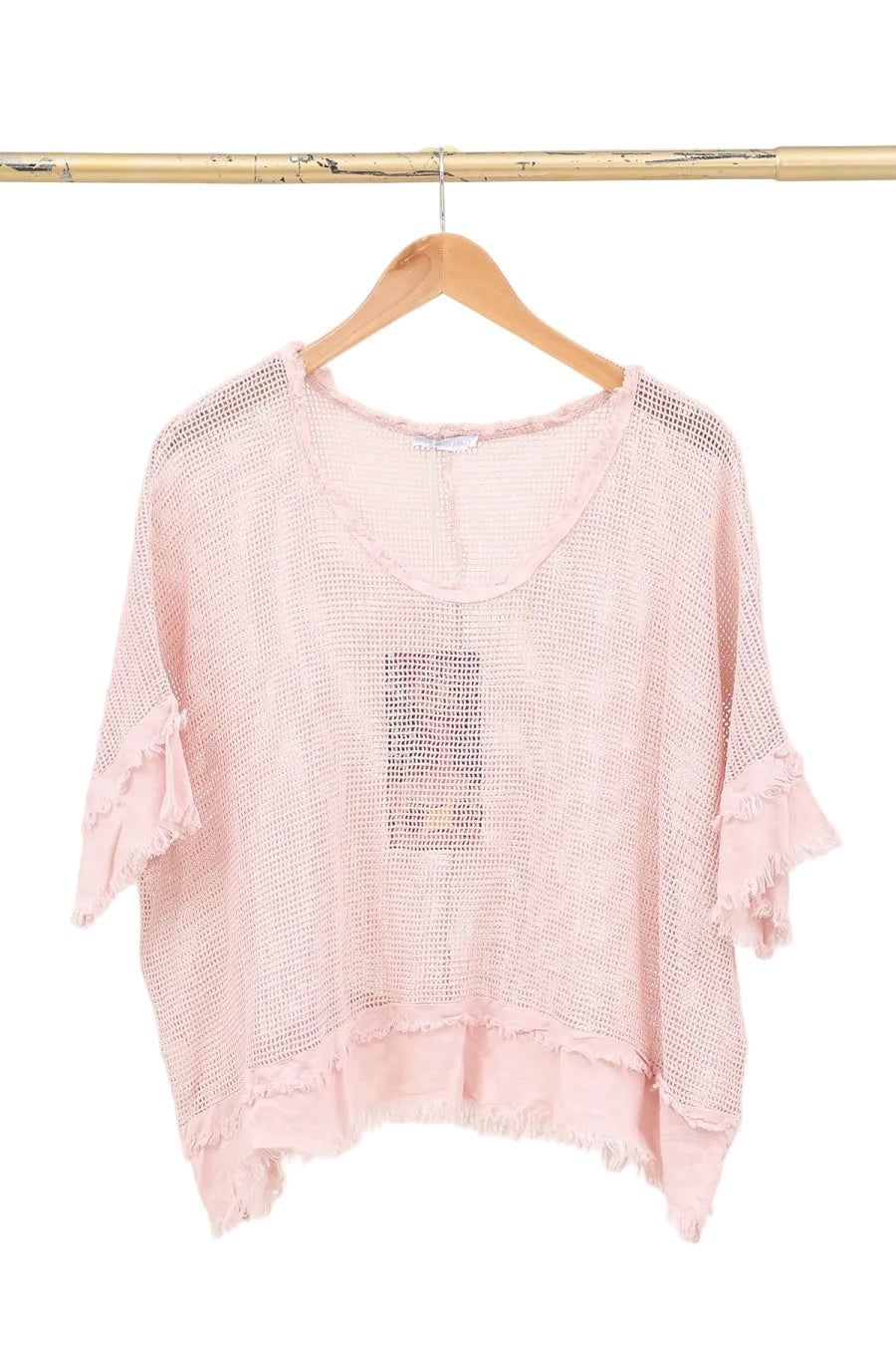 Open Weave Top - Soft Pink