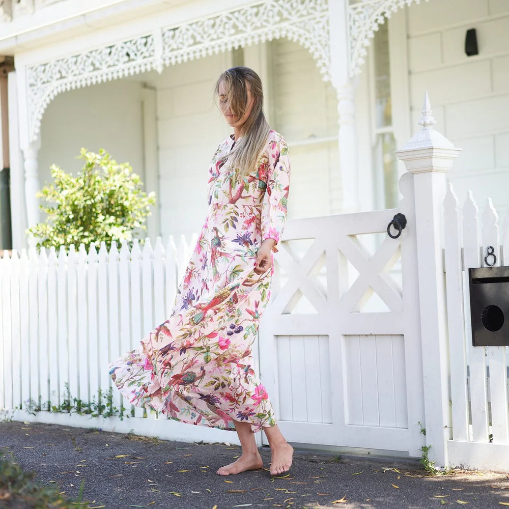 Indian Cotton Dress - Sea, Sun & Florals