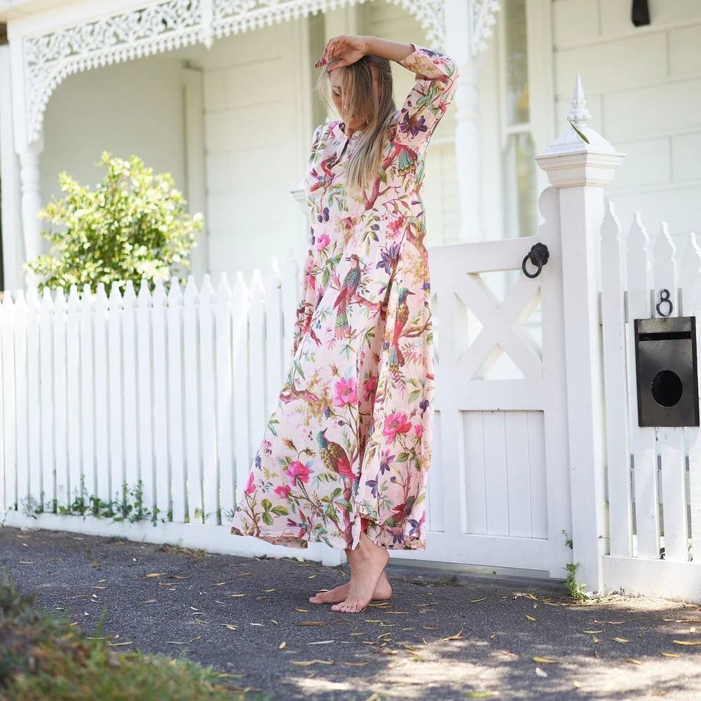 Indian Cotton Dress - Sea, Sun & Florals