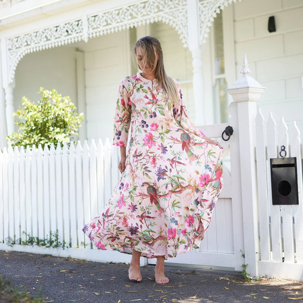 Indian Cotton Dress - Sea, Sun & Florals
