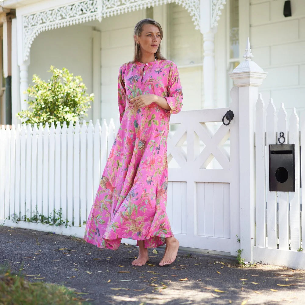 Indian Cotton Dress - Blossoming Bliss