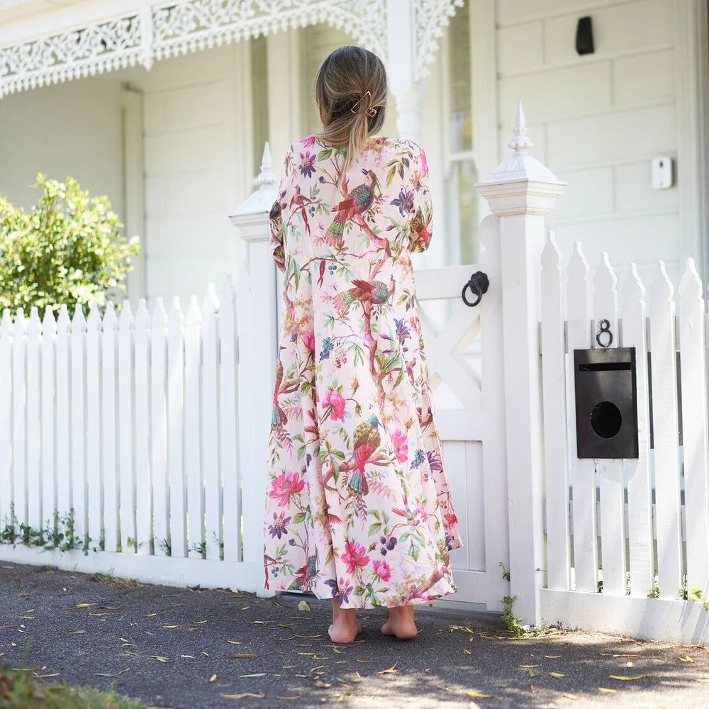 Indian Cotton Dress - Sea, Sun & Florals