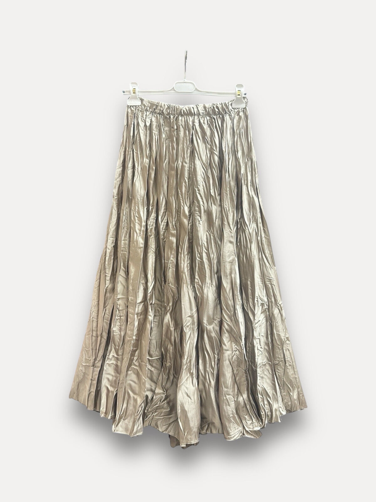 Crushed Satin Skirt - Taupe
