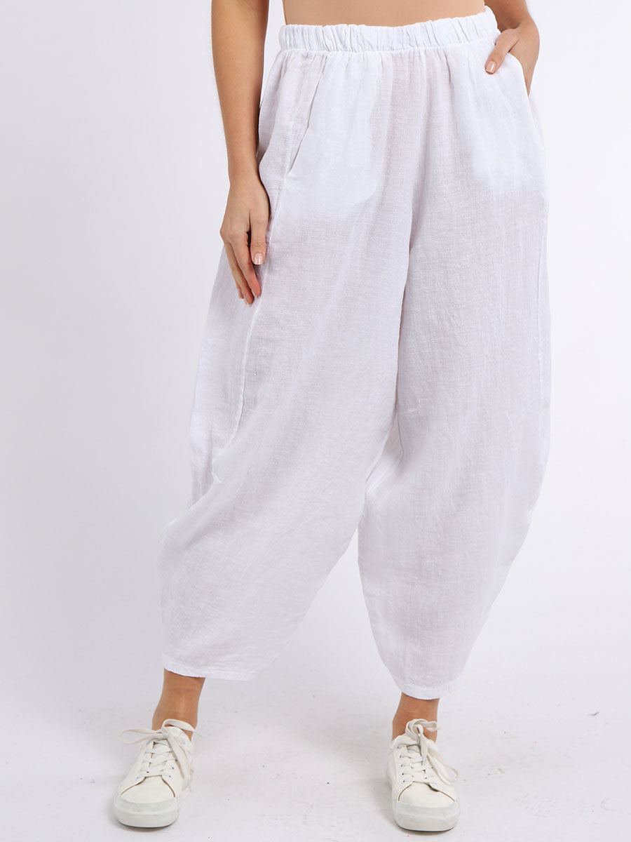 Cocoon Wide Leg Pants - White