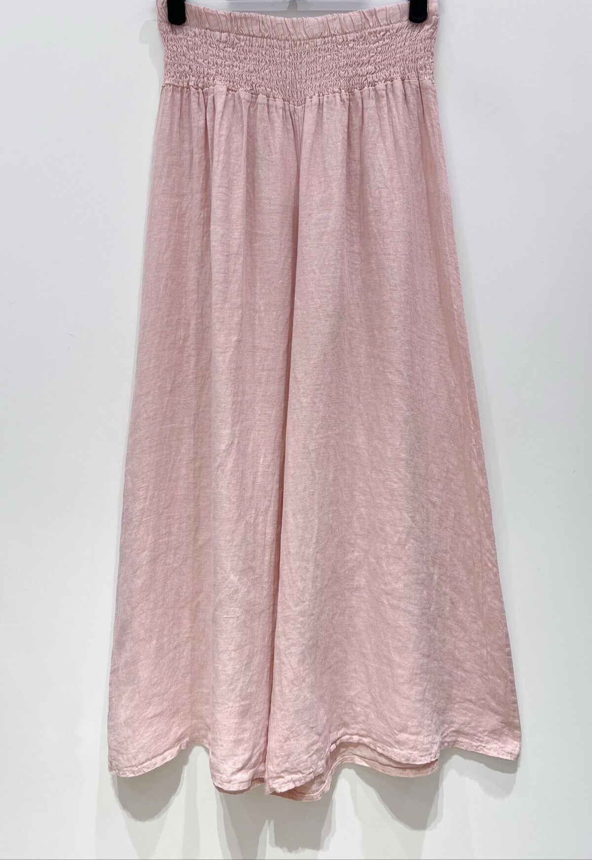Wide Leg Linen Pants - Baby Pink
