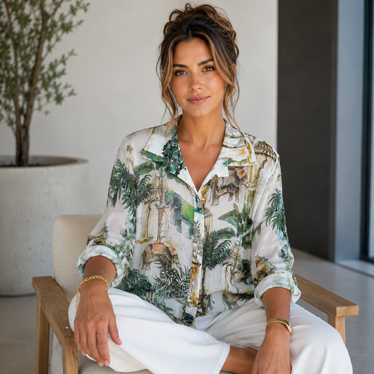 Mombasa Silk Shirt - White