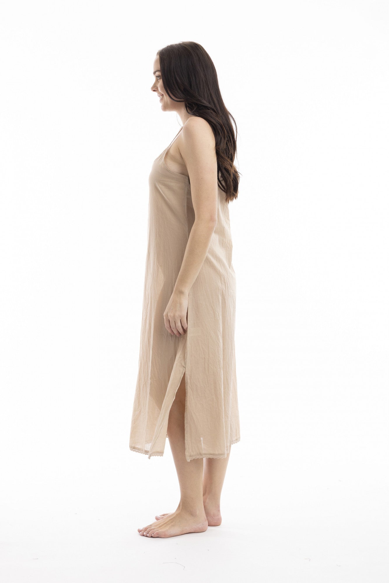 Maxi Slip Dress - Beige