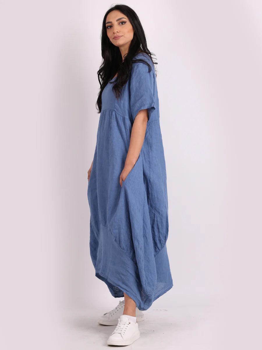 Square Neck Dress - Denim