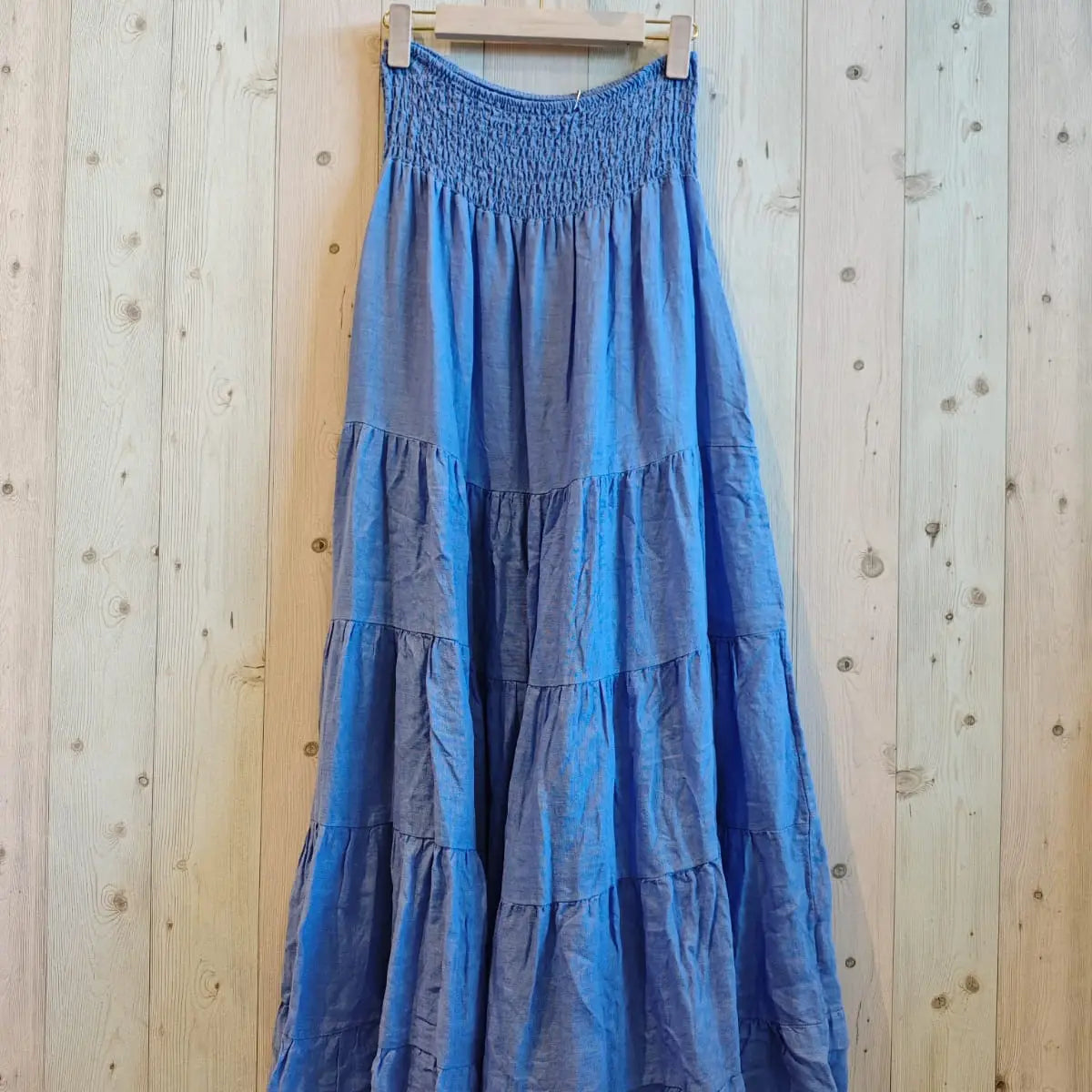 Tiered Maxi Skirt - Cornflower Blue