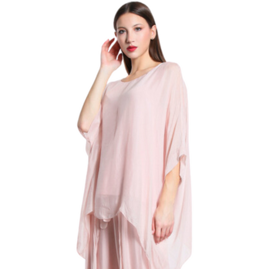 Italian Silk Top - Rosa Pink