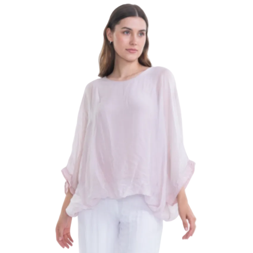 Italian Silk Top - Rosa Pink