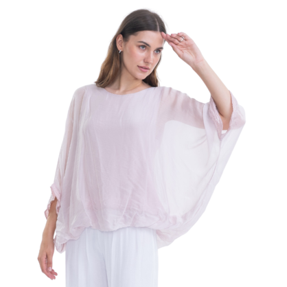 Italian Silk Top - Rosa Pink