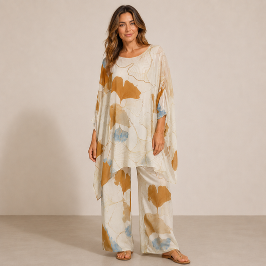 Italian Silk Tunic - Camel