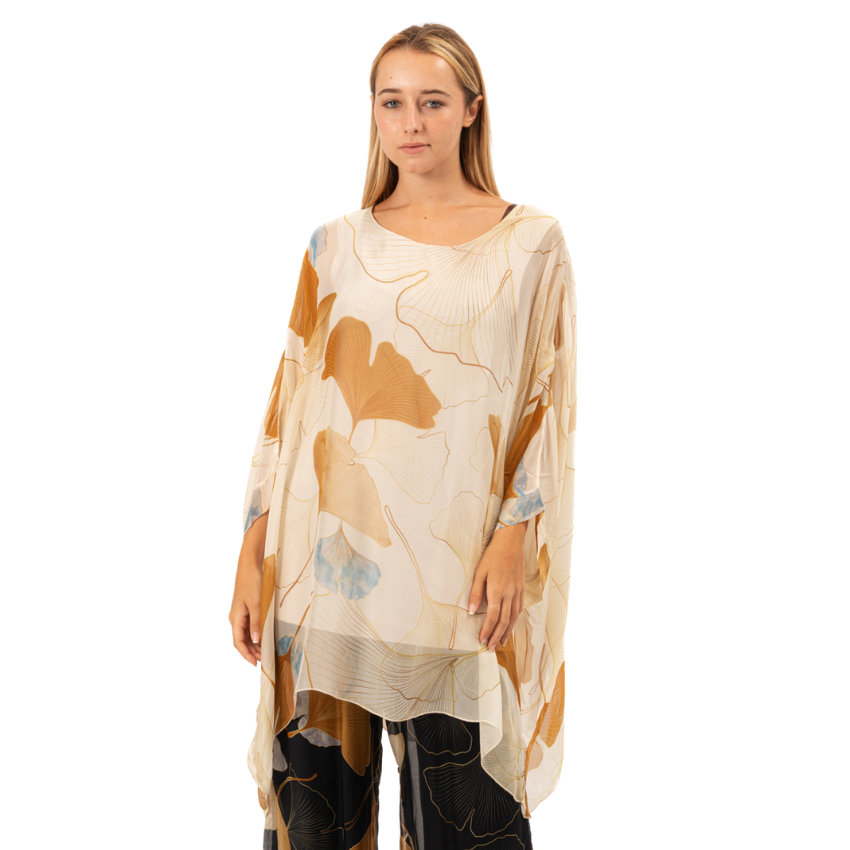 Italian Silk Tunic - Camel