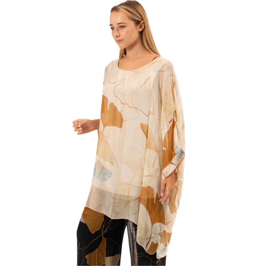 Italian Silk Tunic - Camel