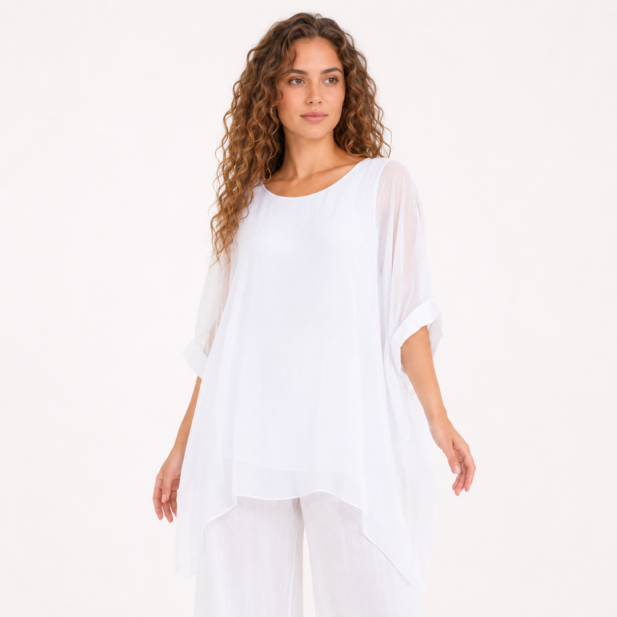 Italian Silk Top - White