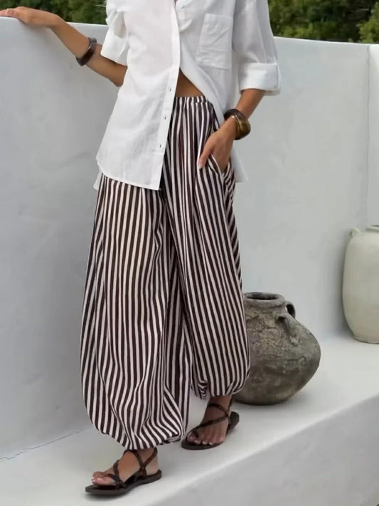 Gypsy Balloon Pants - Chocolate Stripe