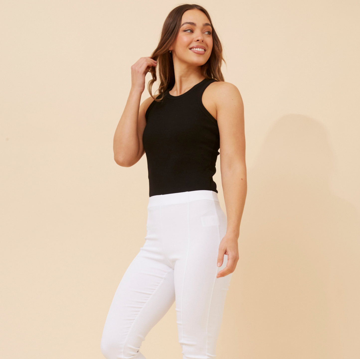 Ribbed Singlet - Black